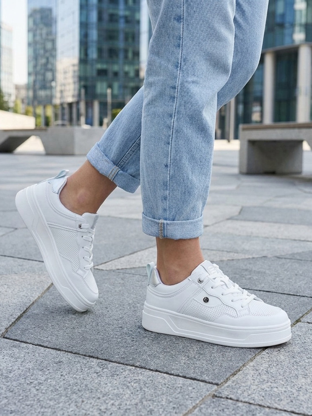 BAGATT Piper Evo White Mid Top Sneakers