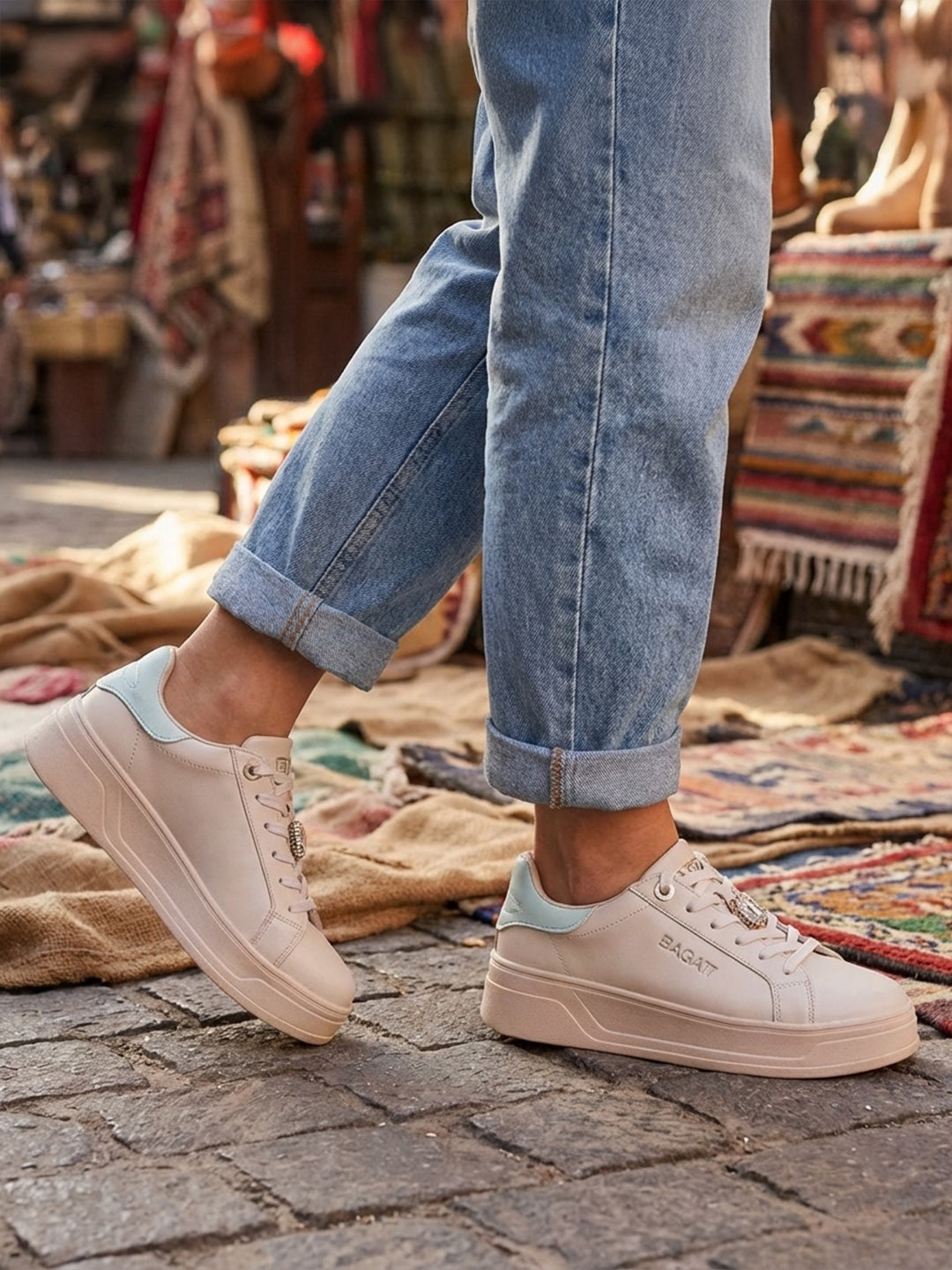 BAGATT Piper Evo Beige Mid Top Sneakers