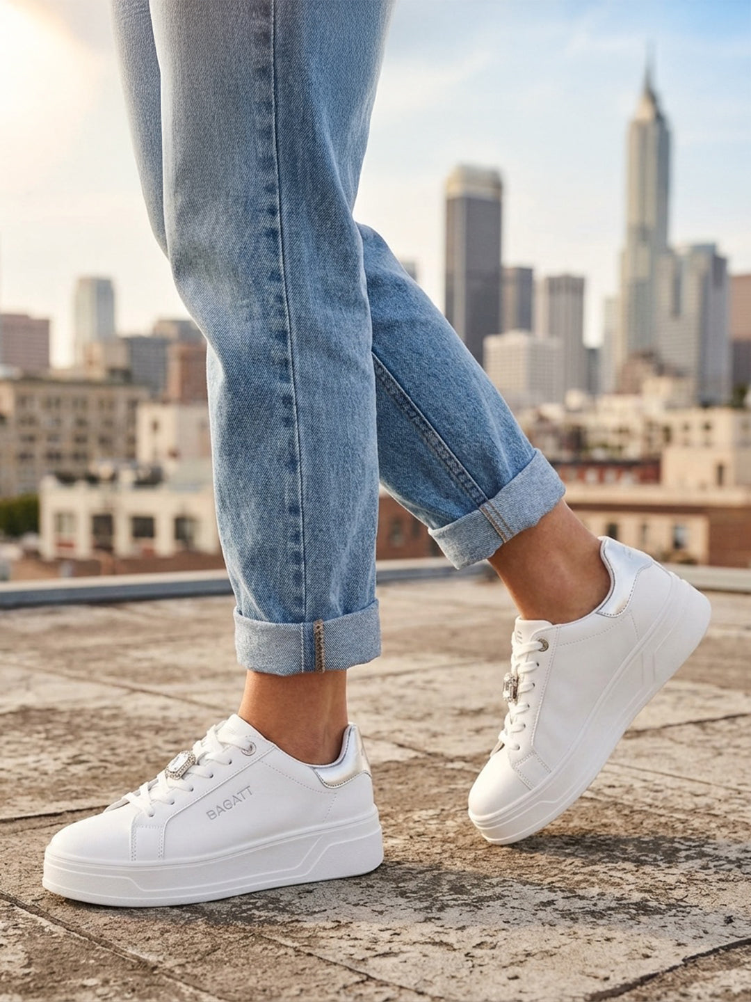 BAGATT Piper Evo White Mid Top Sneakers