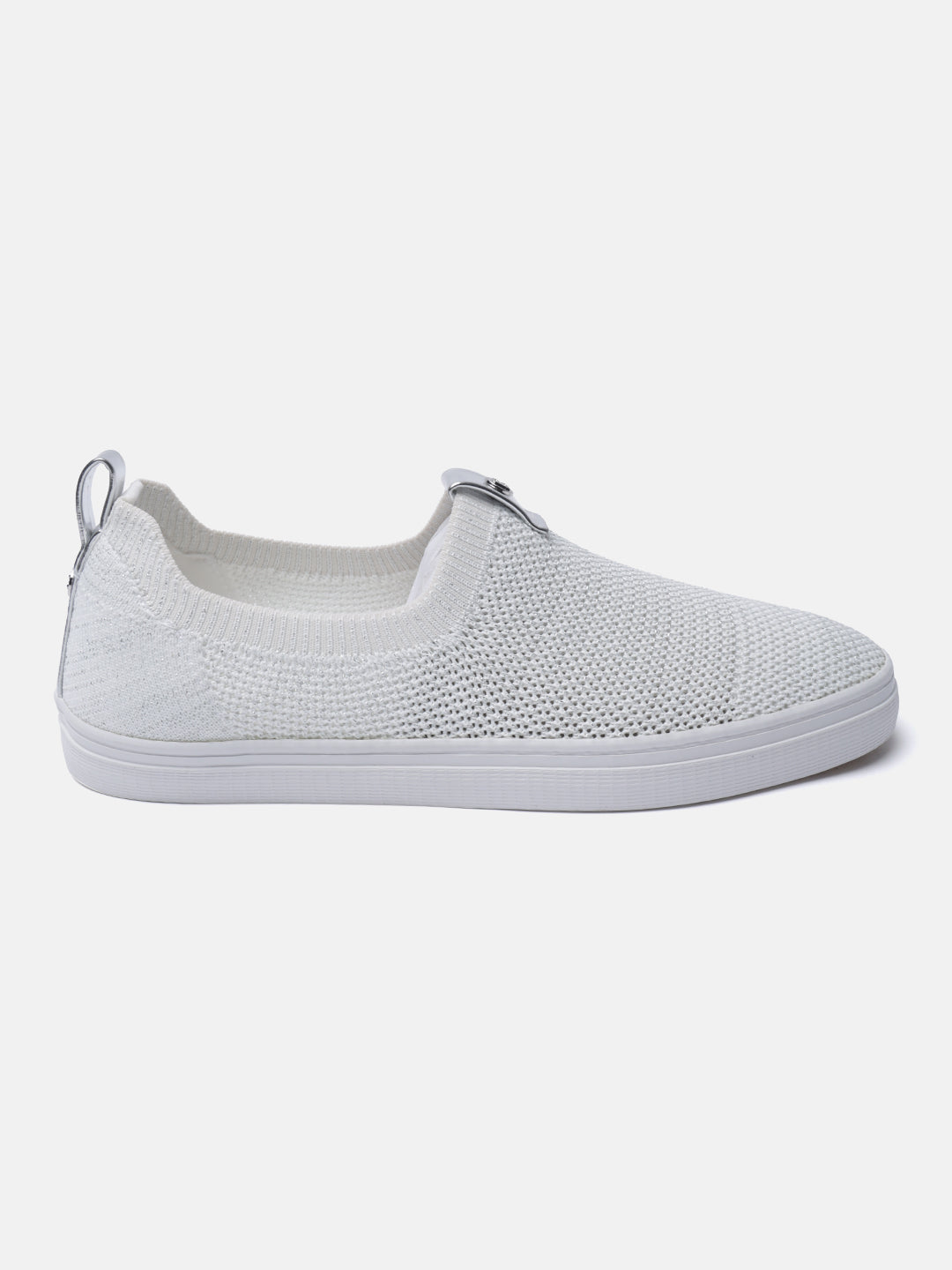 Lali White & Silver Casual Loafers