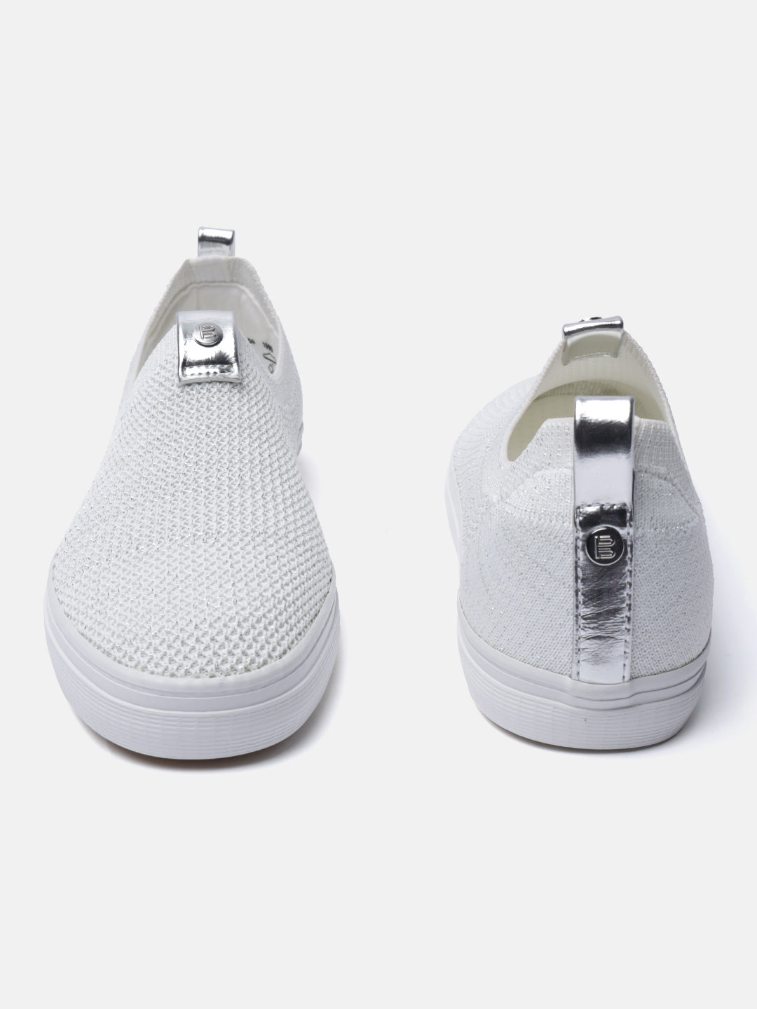 Lali White & Silver Casual Loafers