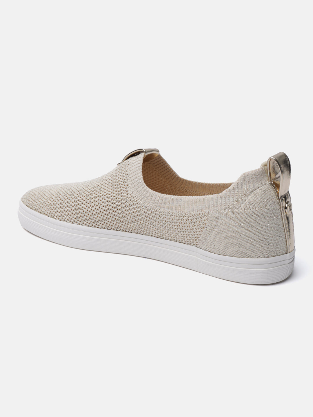 Lali Beige & Gold Casual Loafers