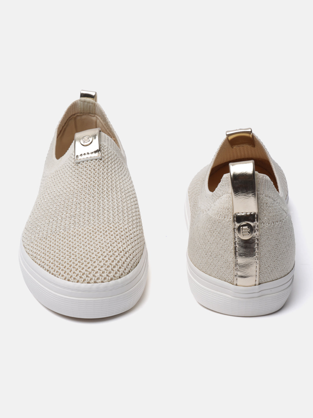 Lali Beige & Gold Casual Loafers
