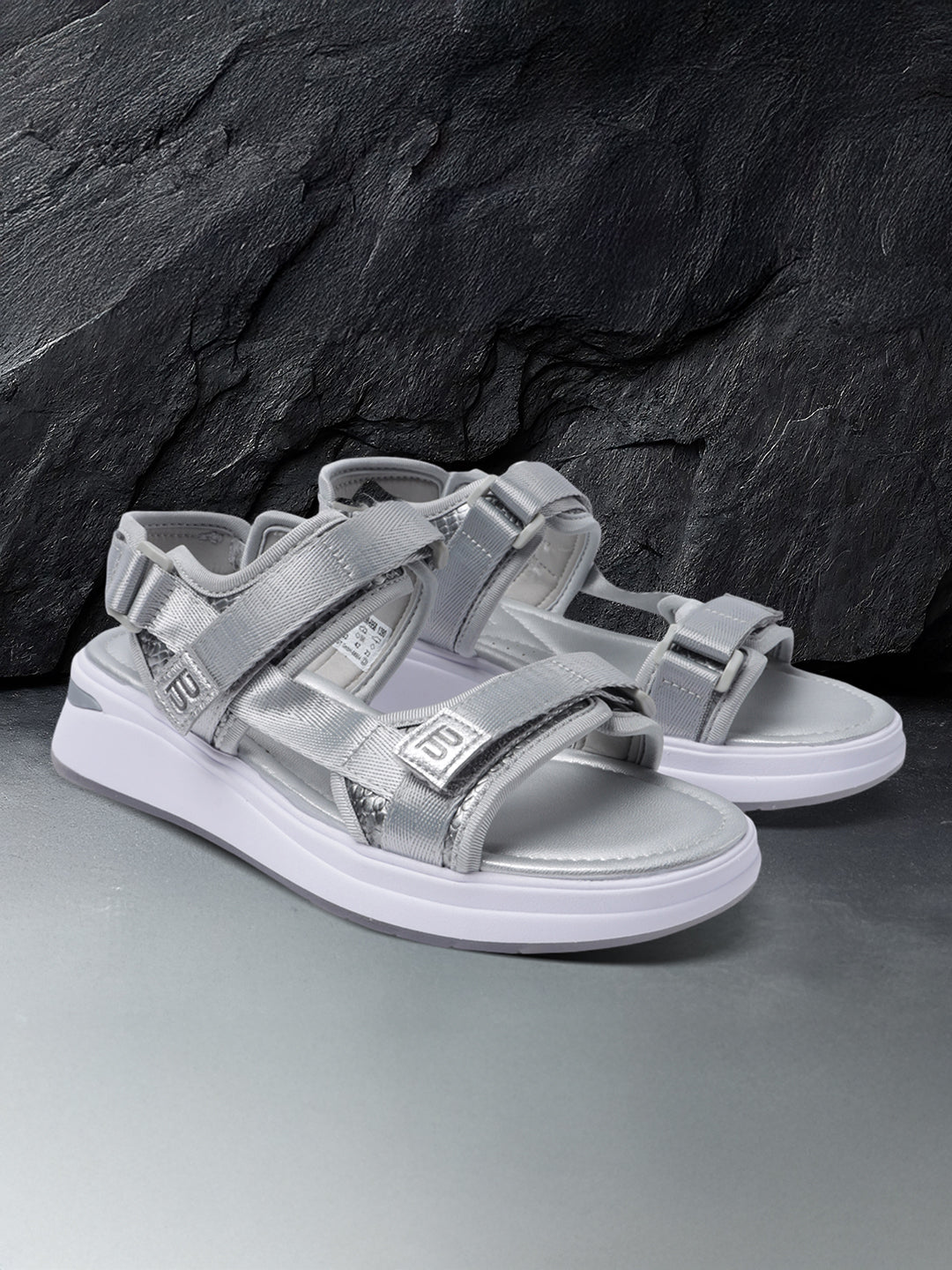 BAGATT  Nira Silver  Back Strap Flatform sandals