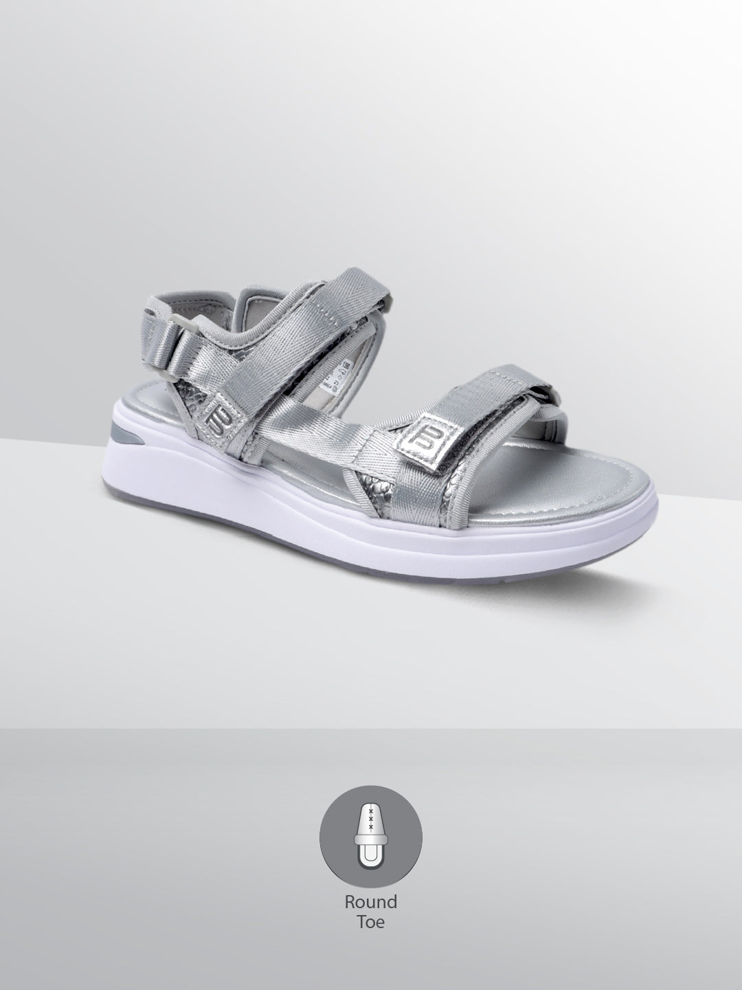 BAGATT  Nira Silver  Back Strap Flatform sandals