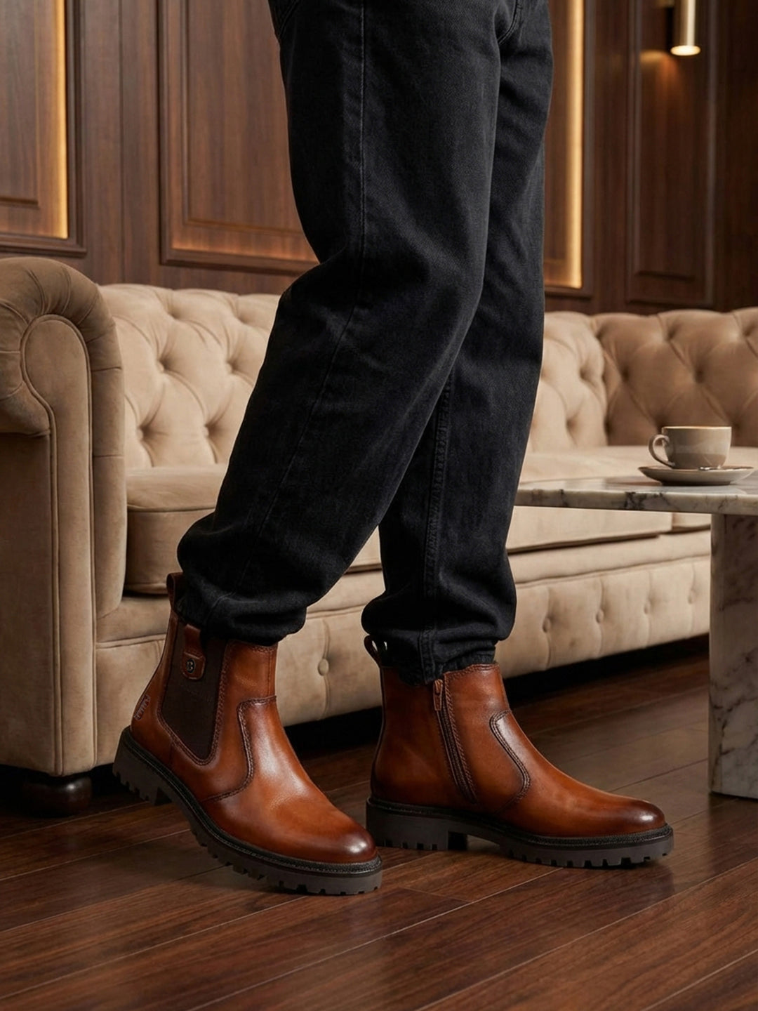 TT.BAGATT Rania Cognac Premium Leather Chelsea Boots