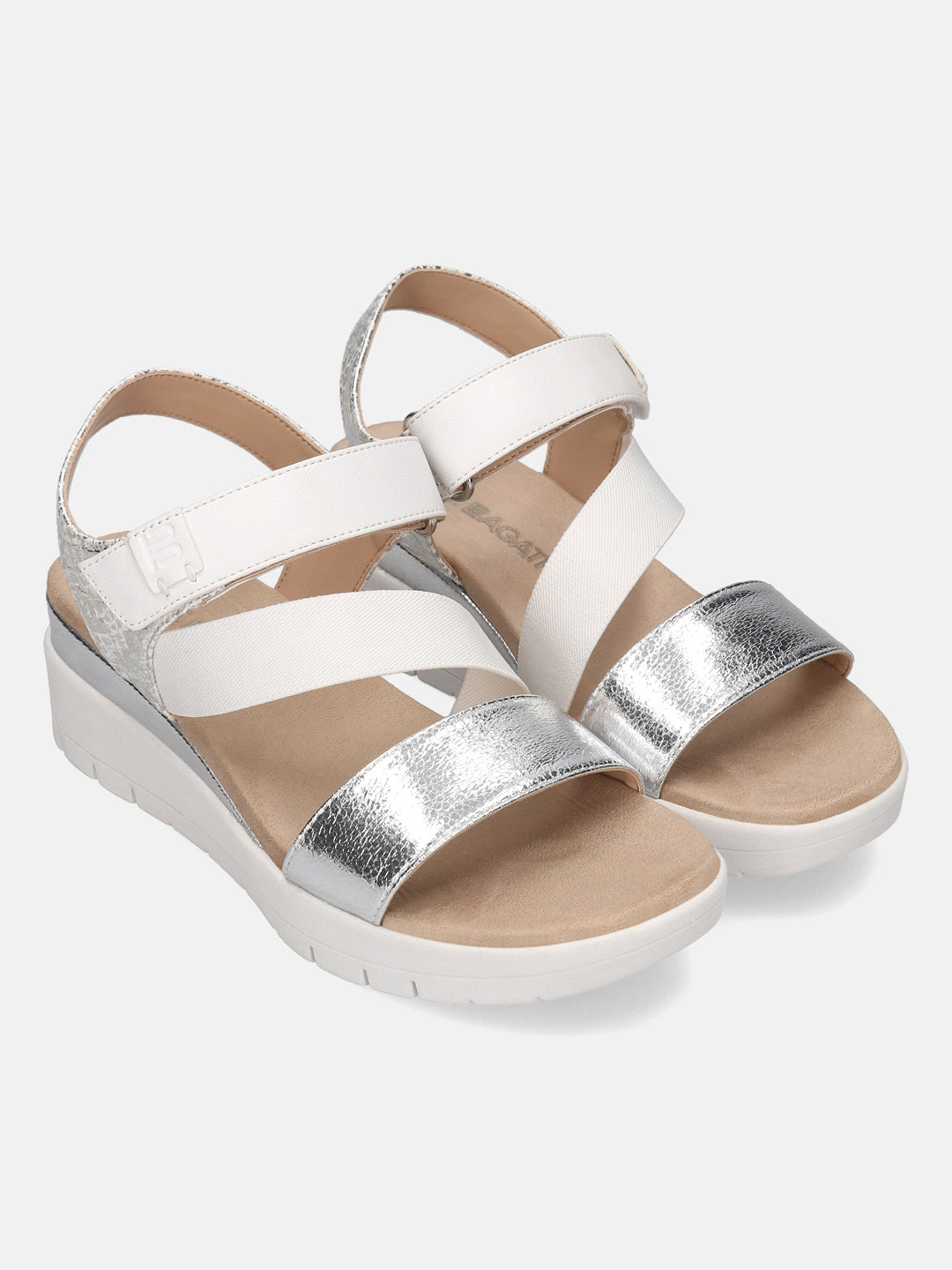 TT.BAGATT Senay Silver Flatform Heels