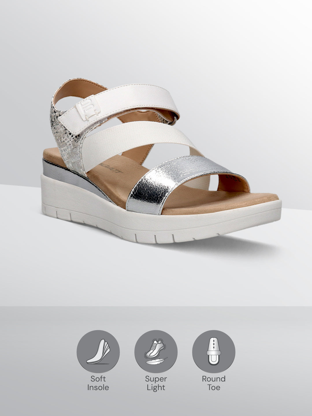 TT.BAGATT Senay Silver Flatform Heels