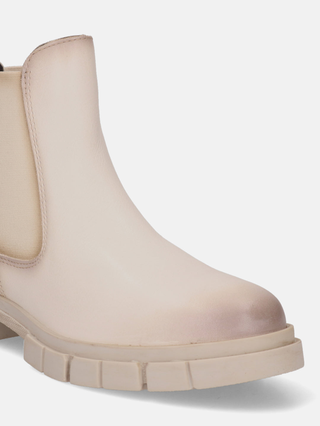 Fiona Offwhite Leather Chelsea Boots