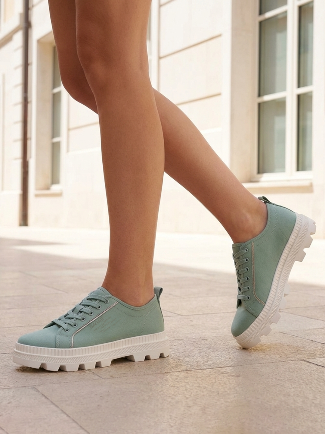 BAGATT Dayla Light Green Low Top Sneakers