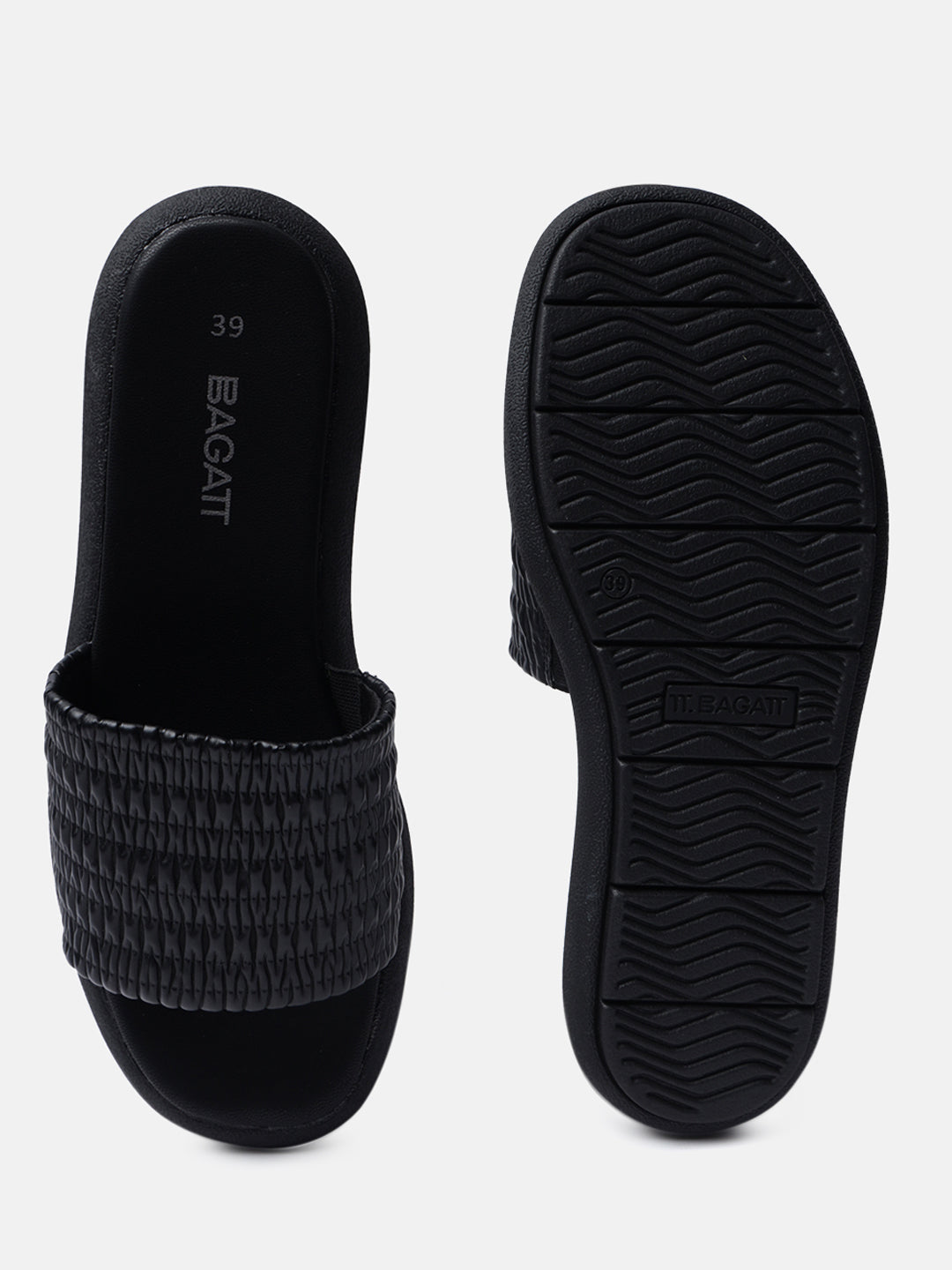 Jasmina Black Flatform Sandals
