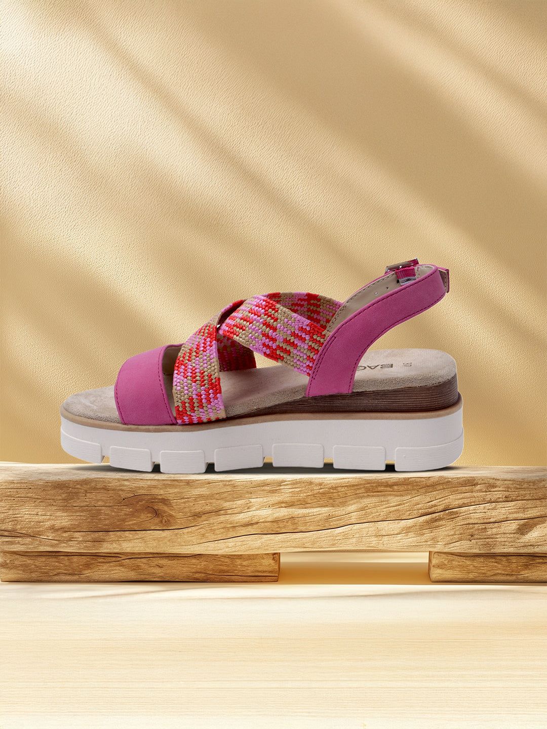 BAGATT  Mariella Pink Back Strap Flatform sandals