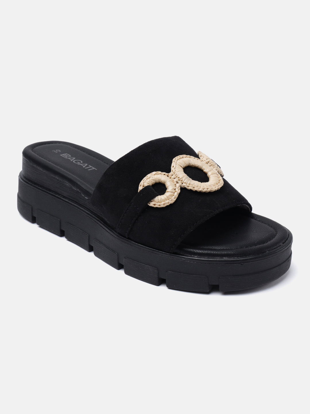 Mariella Black Flatform Sandals