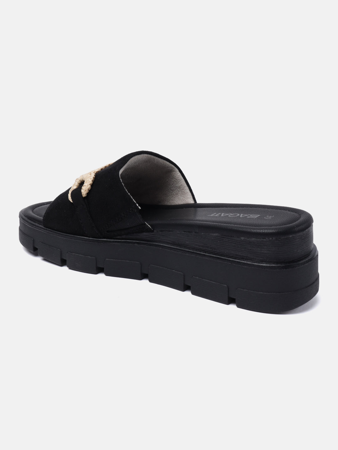 Mariella Black Flatform Sandals