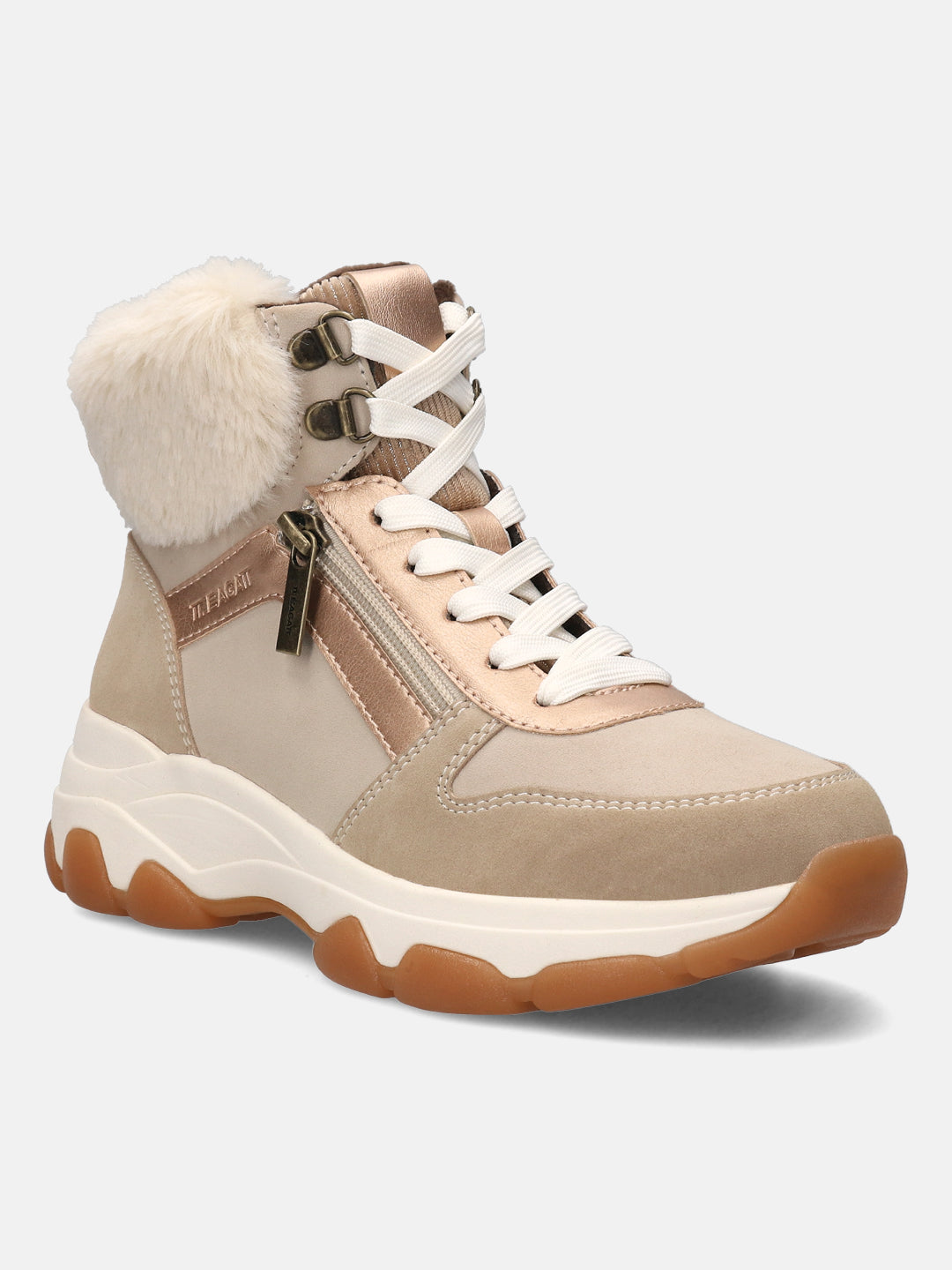 BAGATT Beige & Multicolour High Top Sneakers