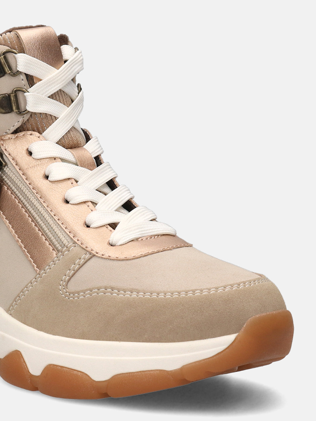 BAGATT Beige & Multicolour High Top Sneakers