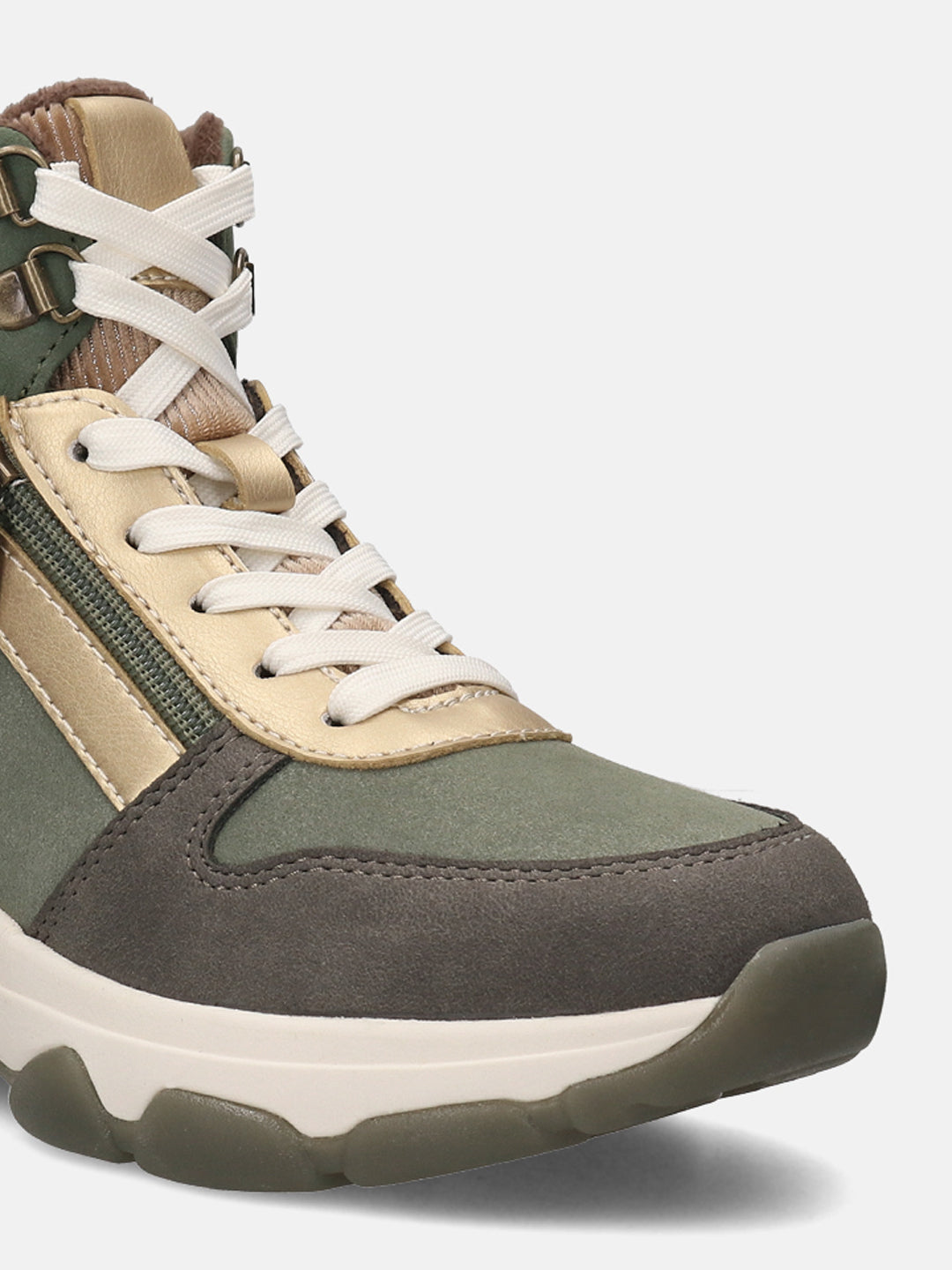 BAGATT Dark Green & Multicolour High Top Sneakers