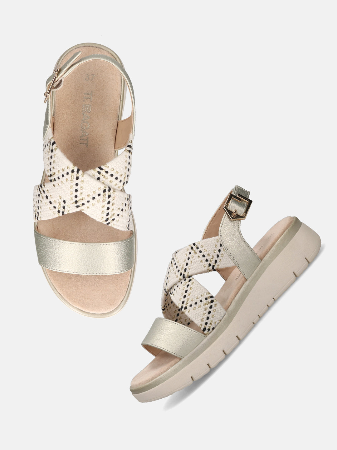 TT.BAGATT Izzy gold Flatform Sandals