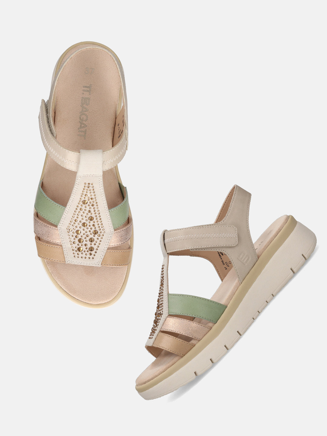 TT.BAGATT Izzy beige Flatform Sandals