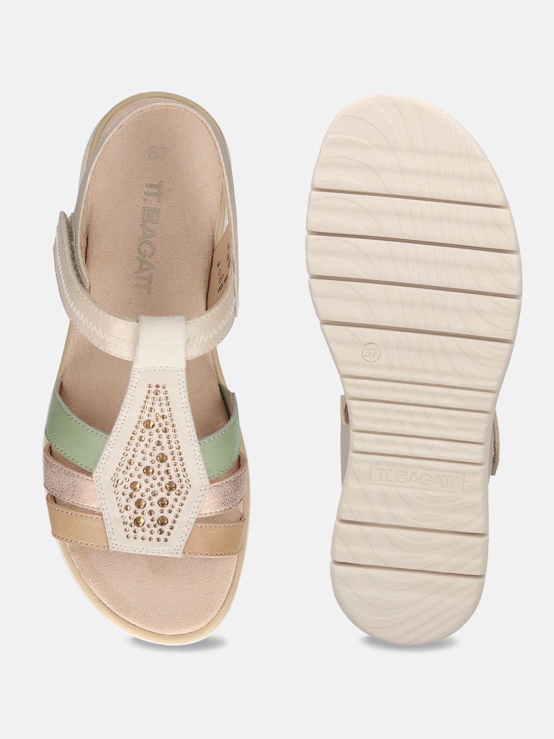 TT.BAGATT Izzy beige Flatform Sandals