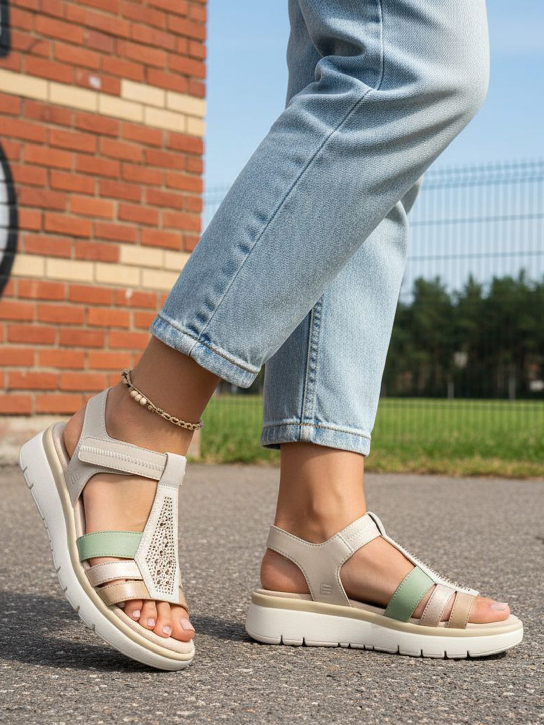 TT.BAGATT Izzy beige Flatform Sandals