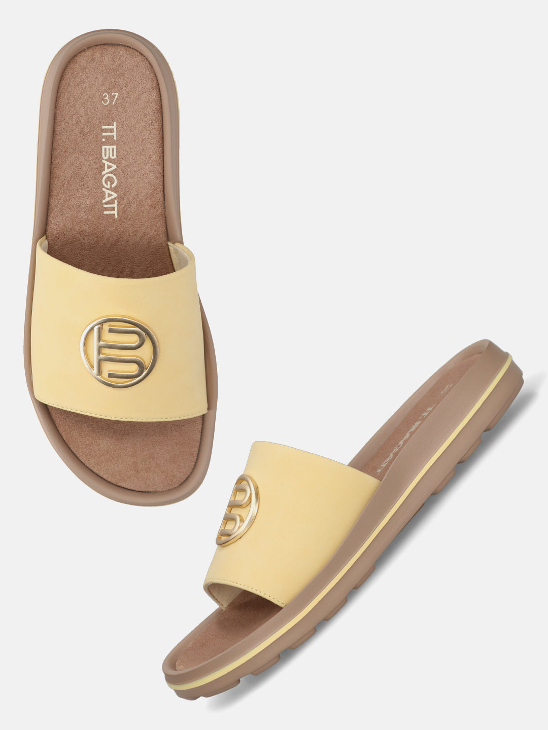 TT.BAGATT Betty yellow Flat Sandals