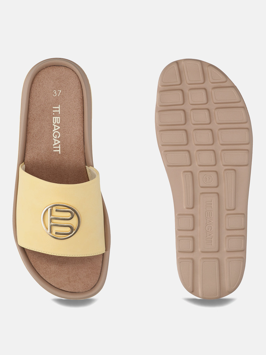 TT.BAGATT Betty yellow Flat Sandals