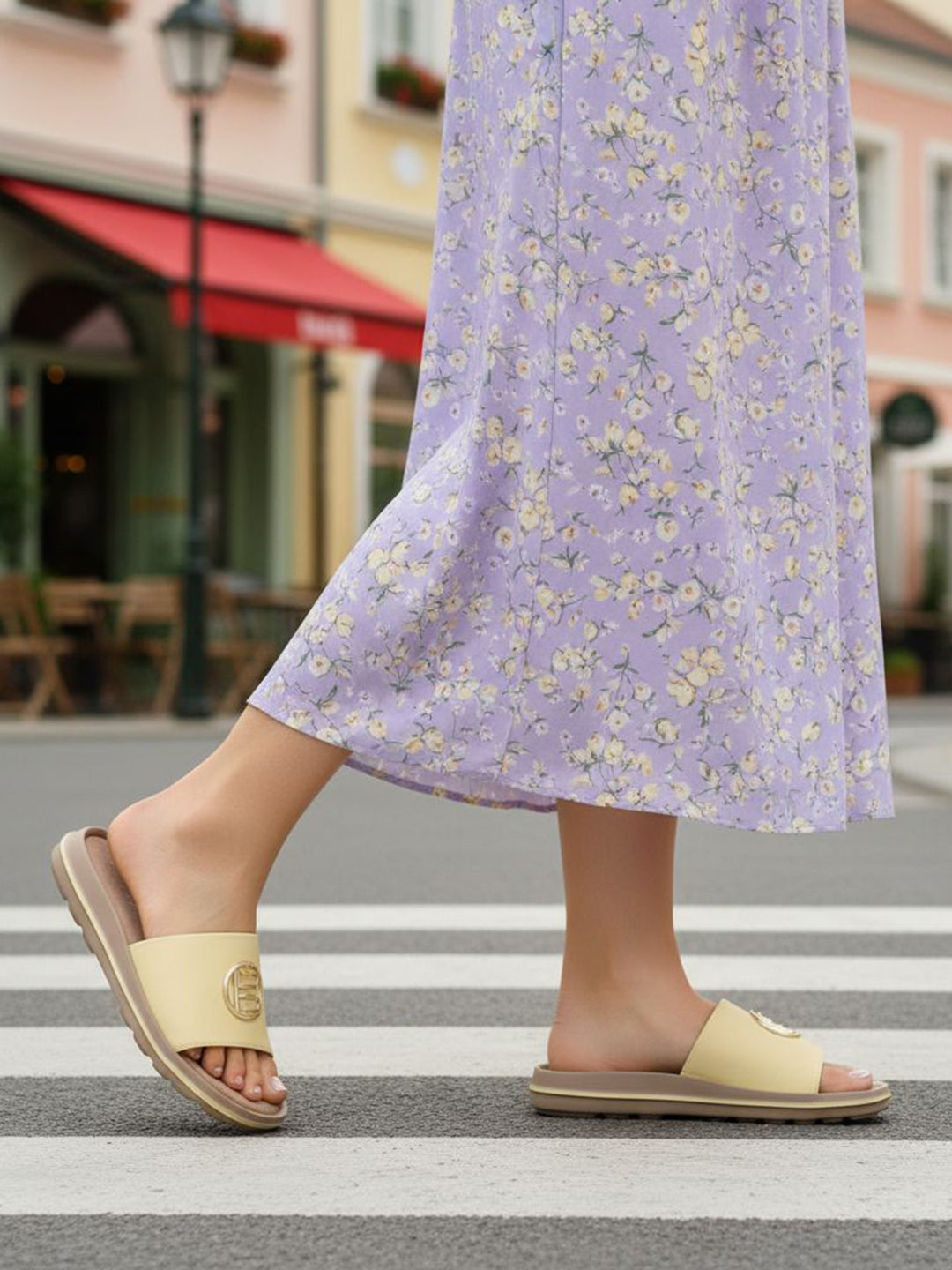 TT.BAGATT Betty yellow Flat Sandals