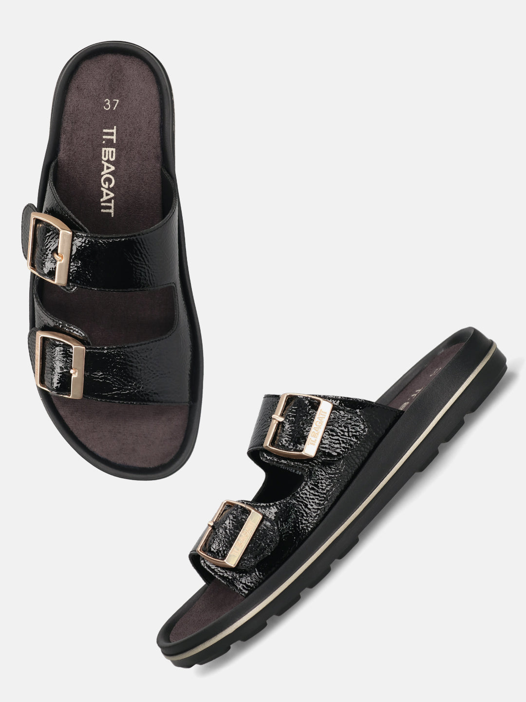 TT.BAGATT Betty black Flat Sandals