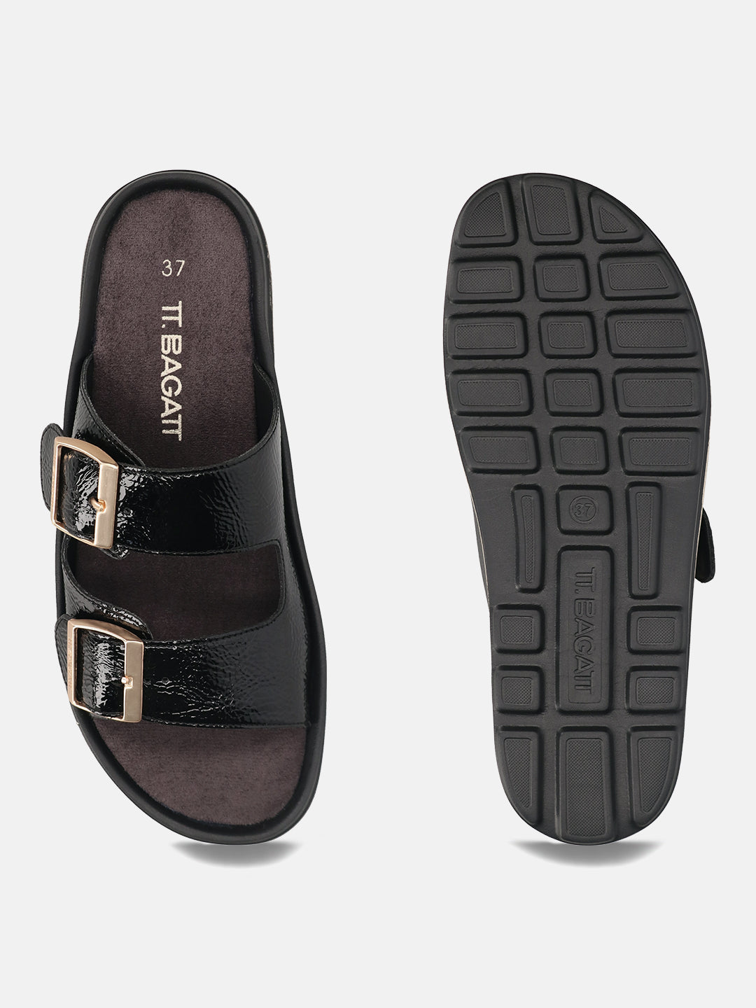 TT.BAGATT Betty black Flat Sandals