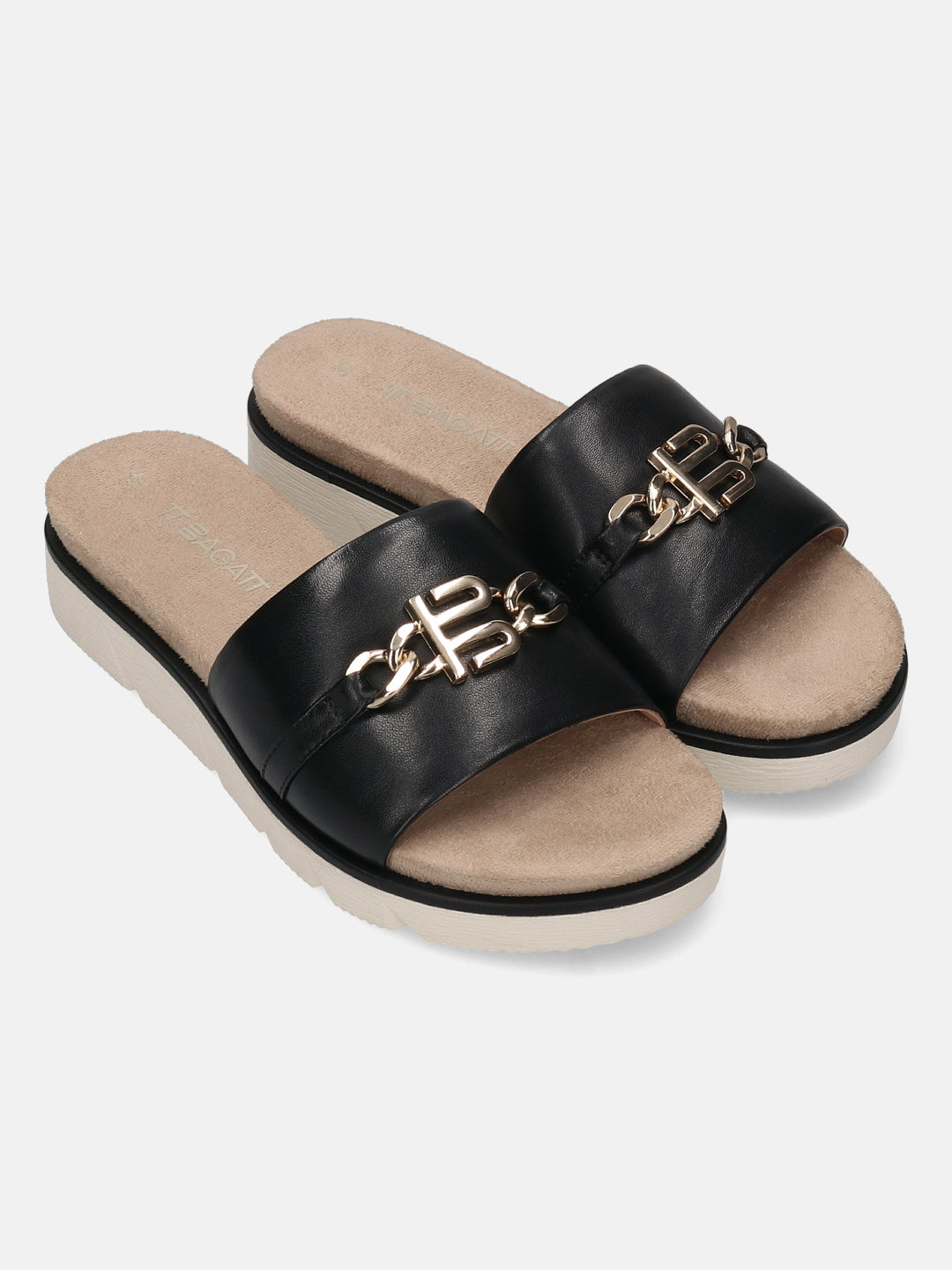 BAGATT Black Premium Leather Sandals