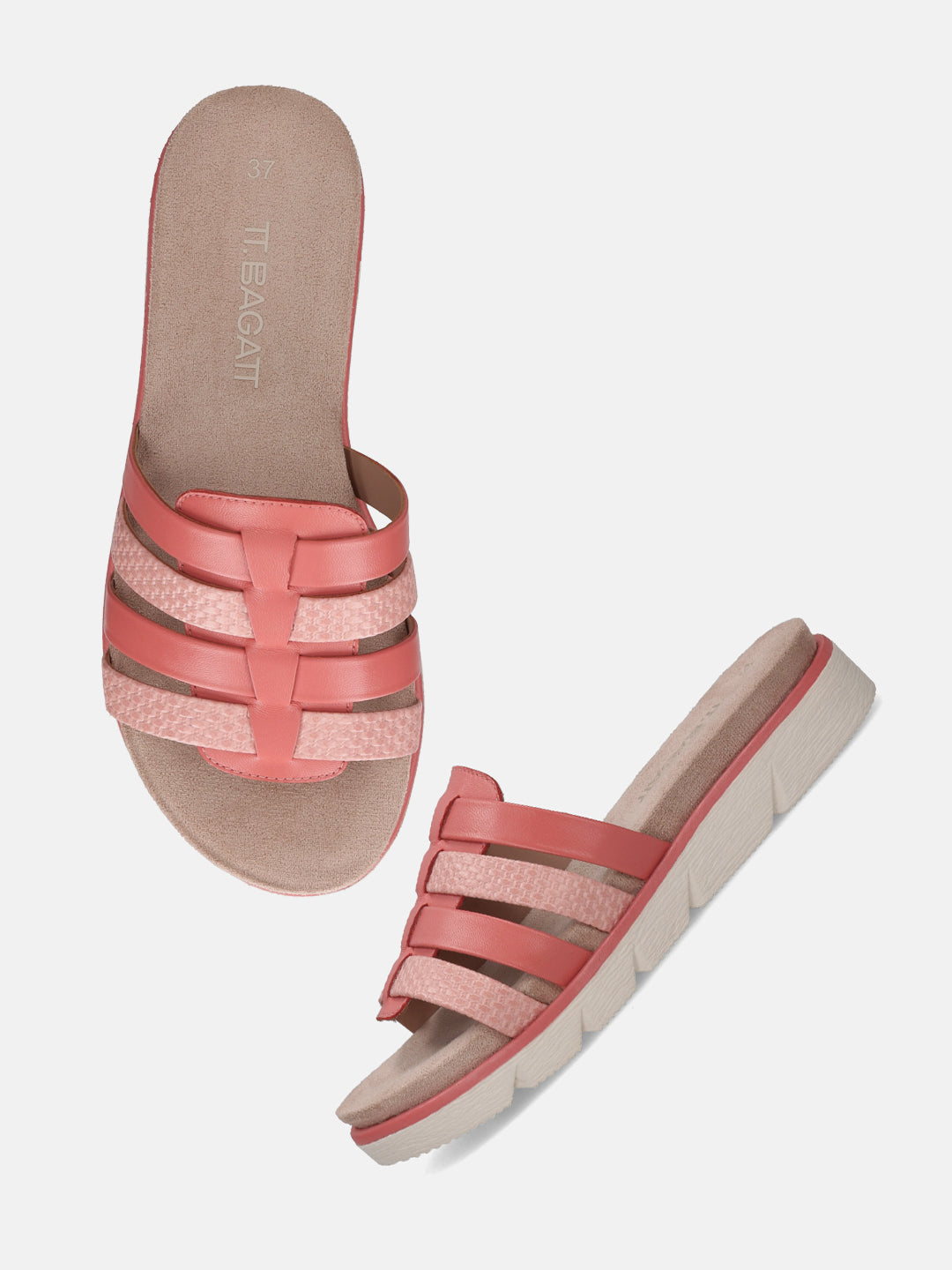 TT.BAGATT Kiko Pink Premium Leather Mules Flatform Sandal