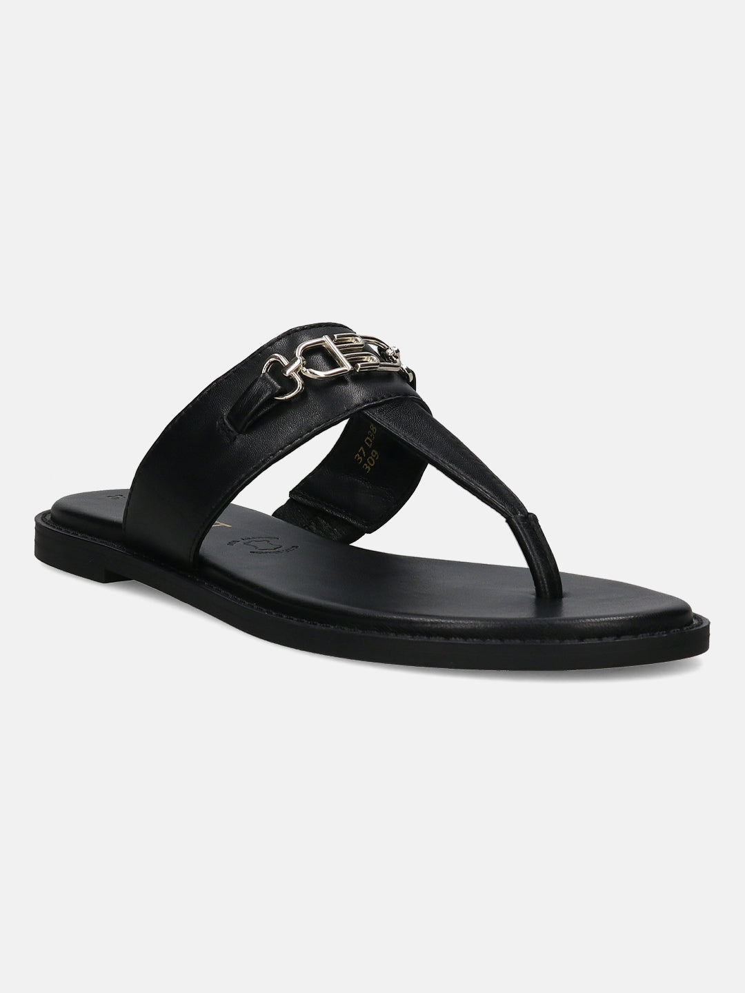 Goldy Black Thongs Sandals