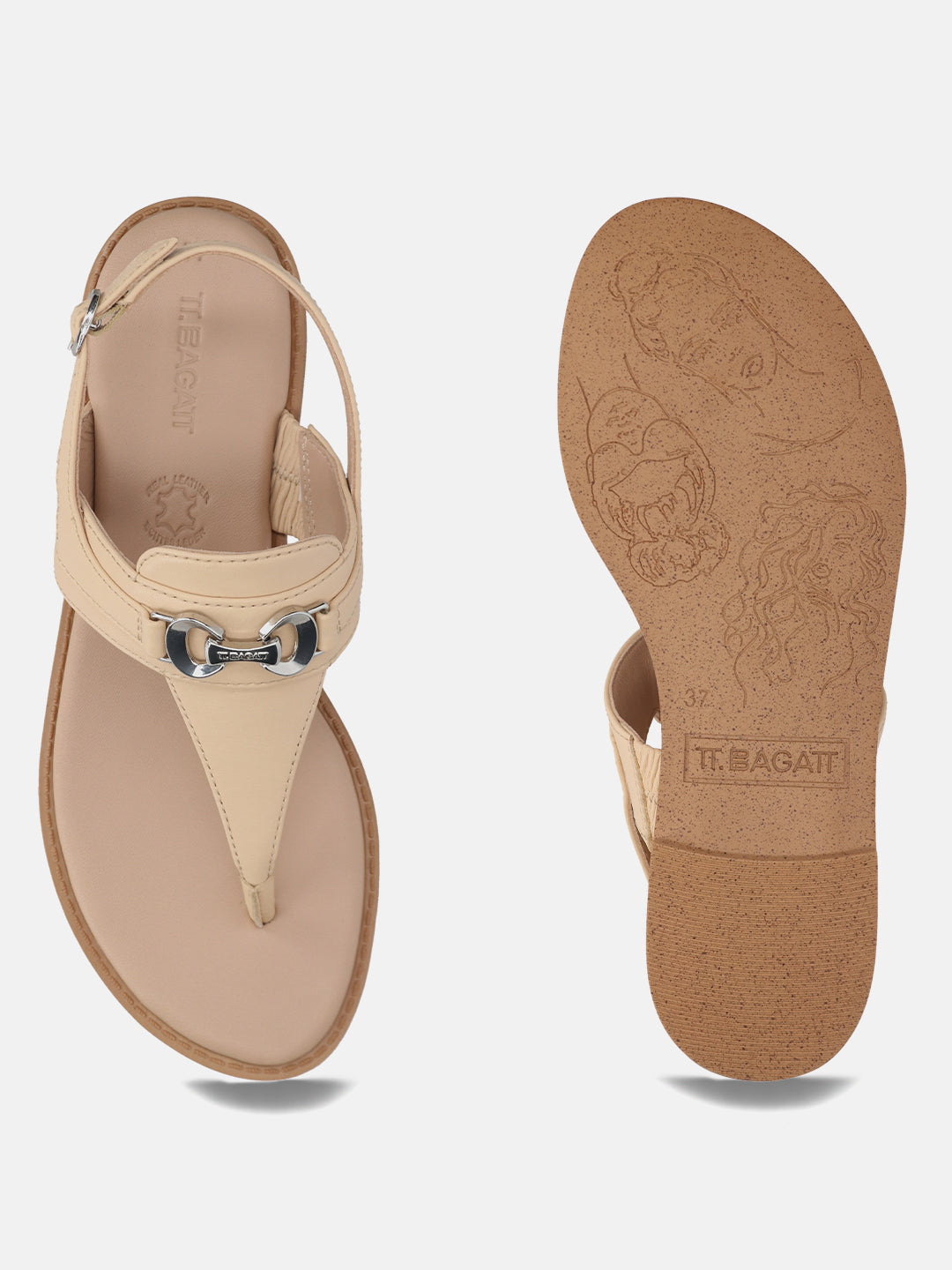 TT.BAGATT Goldy sand Premium Leather Flat Sandals