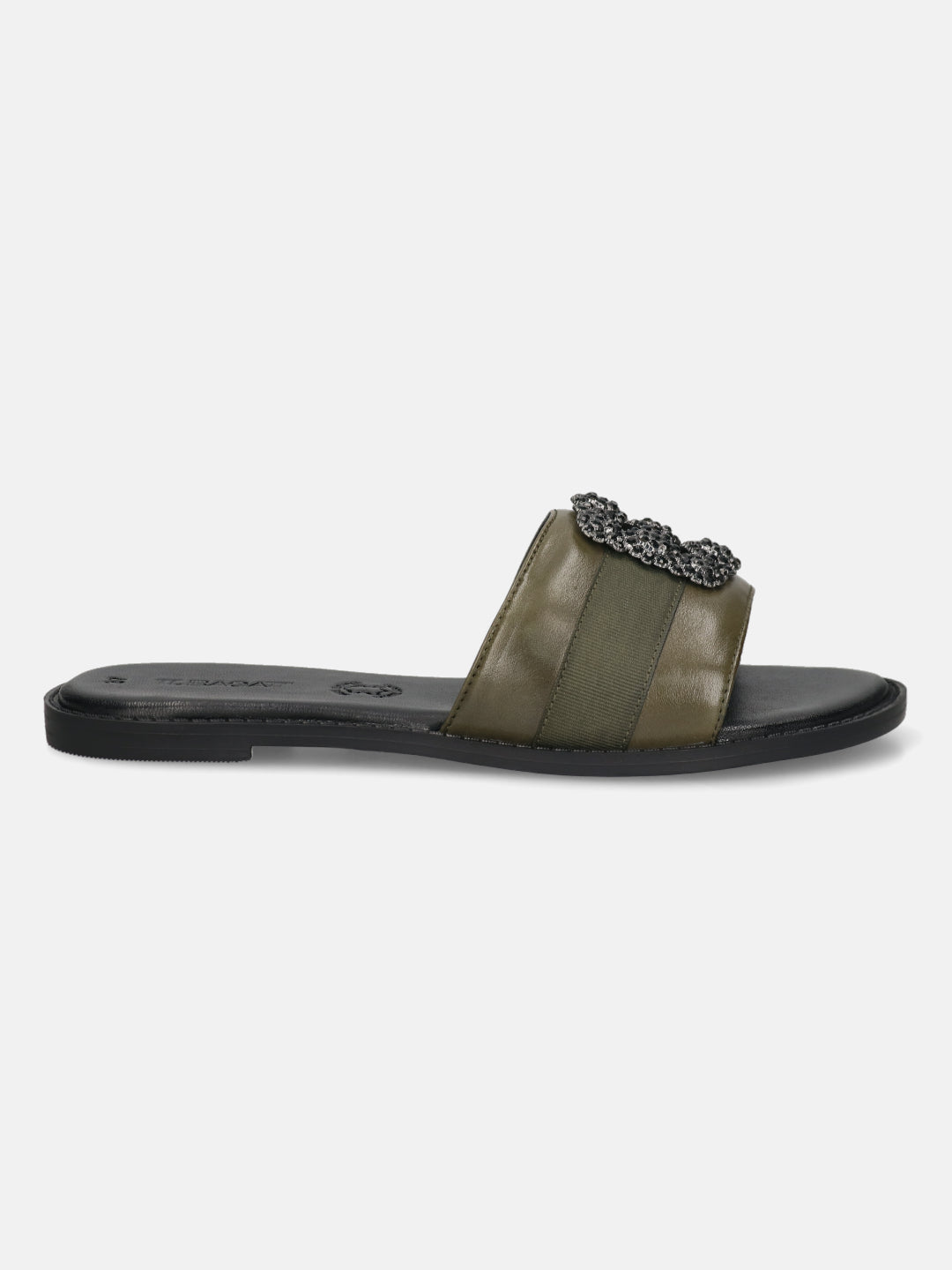TT.BAGATT Goldy dark green Premium Leather Flat Sandals