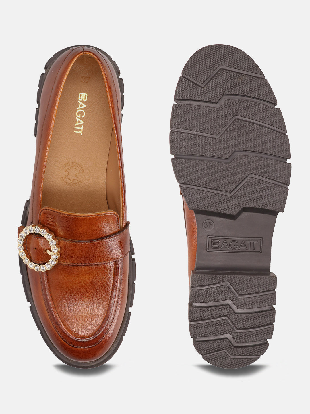 BAGATT Premium Leather Cognac Loafers