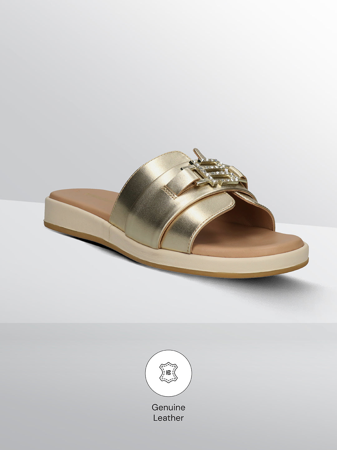 TT.BAGATT Ravenna gold Premium Leather Flatform Sandals