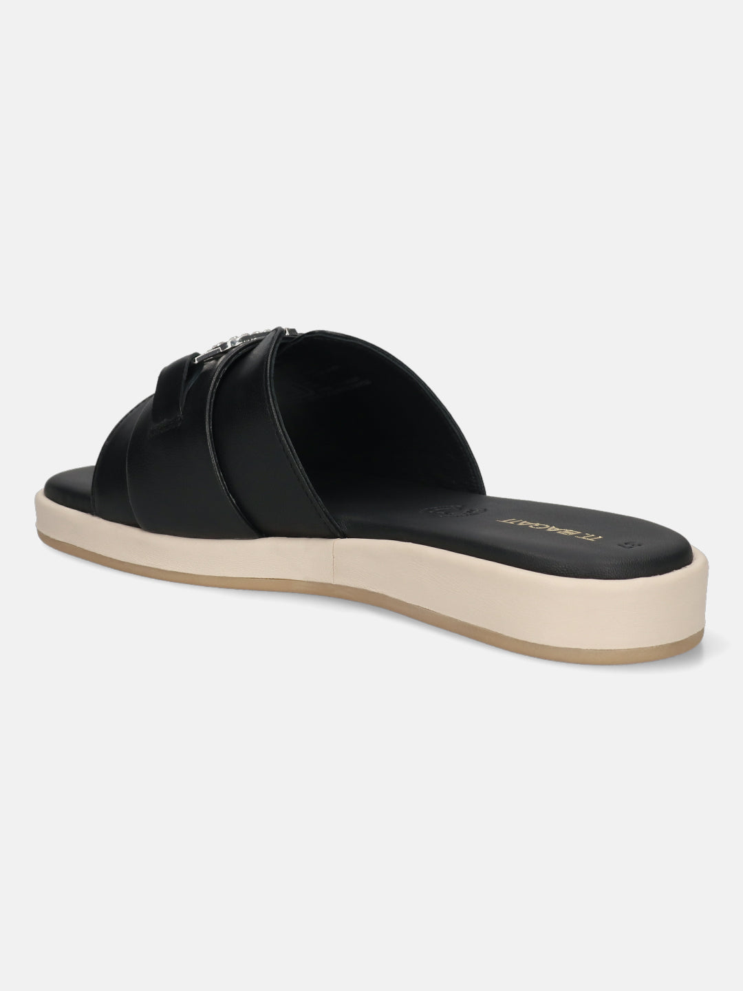 TT.BAGATT Ravenna Black Premium Leather Flatform Sandals