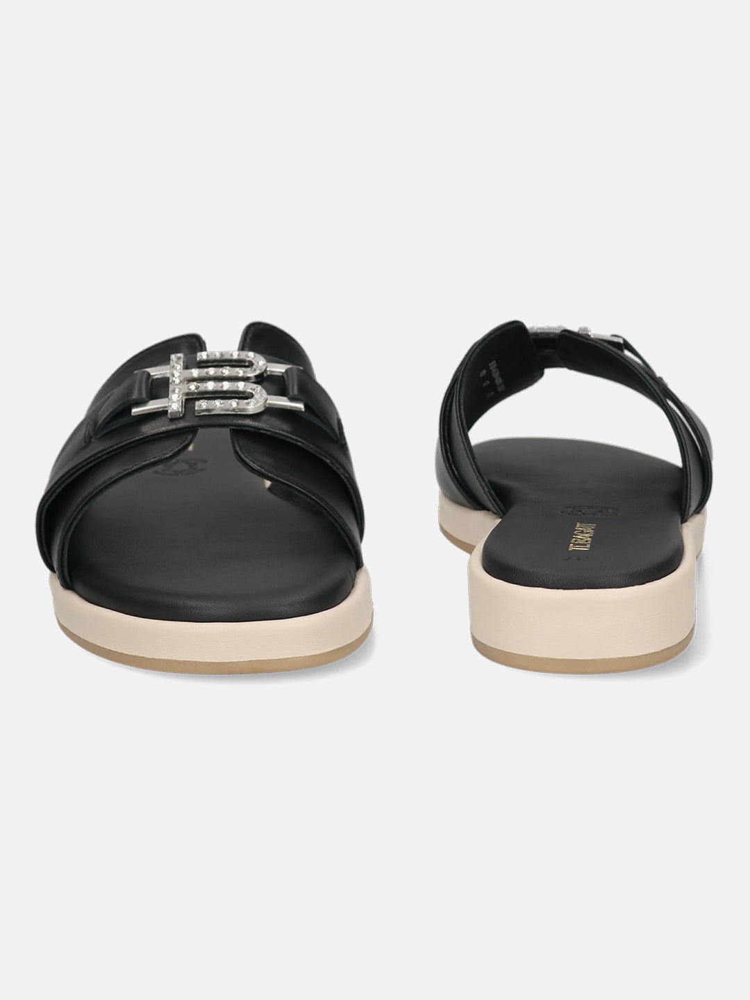 TT.BAGATT Ravenna Black Premium Leather Flatform Sandals