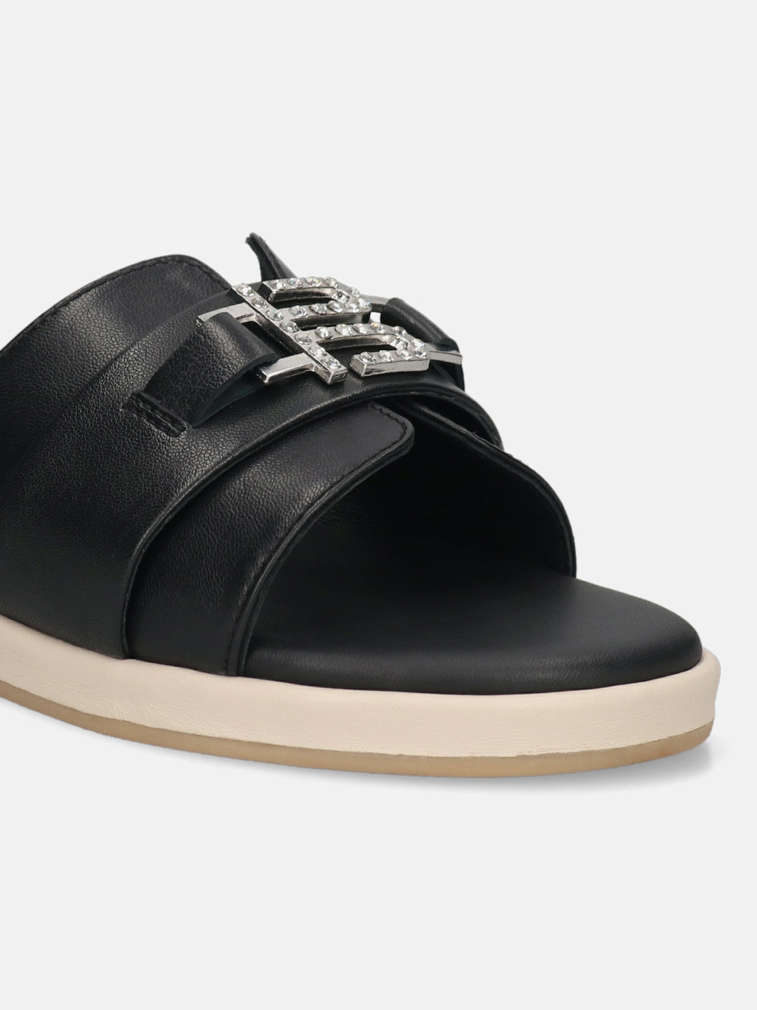 TT.BAGATT Ravenna Black Premium Leather Flatform Sandals