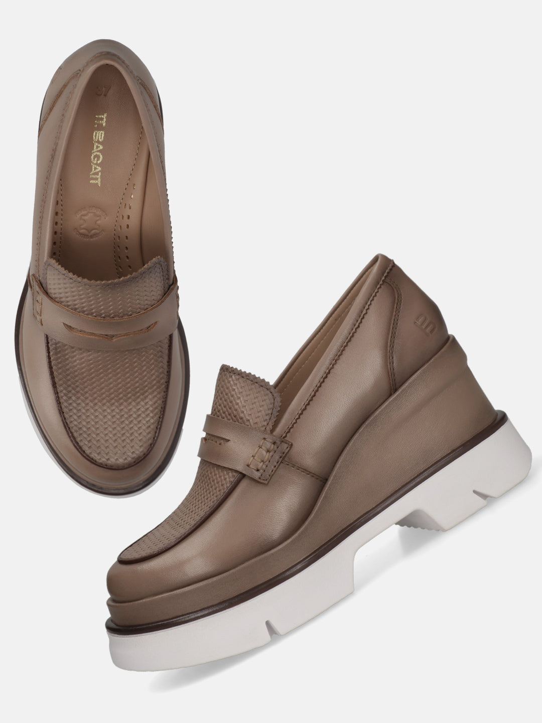 TT.BAGATT Trish taupe Premium Leather Slip-Ons
