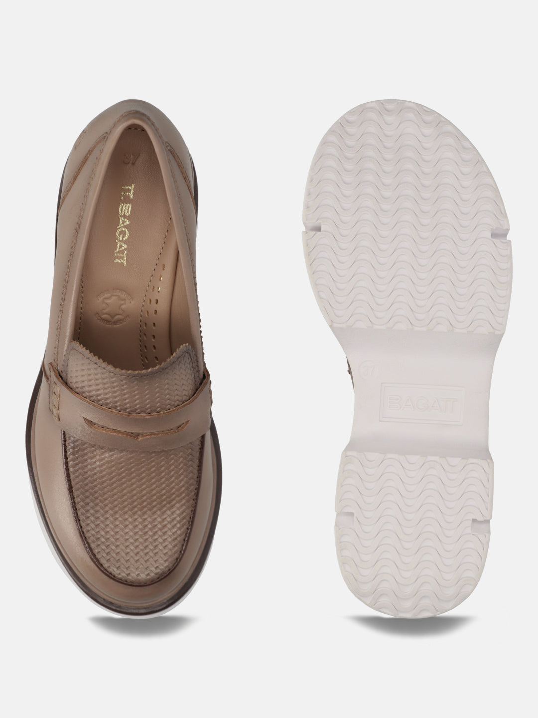 TT.BAGATT Trish taupe Premium Leather Slip-Ons