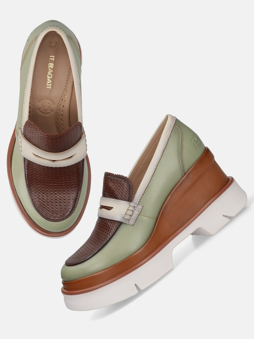 TT.BAGATT Trish light green Premium Leather Slip-Ons