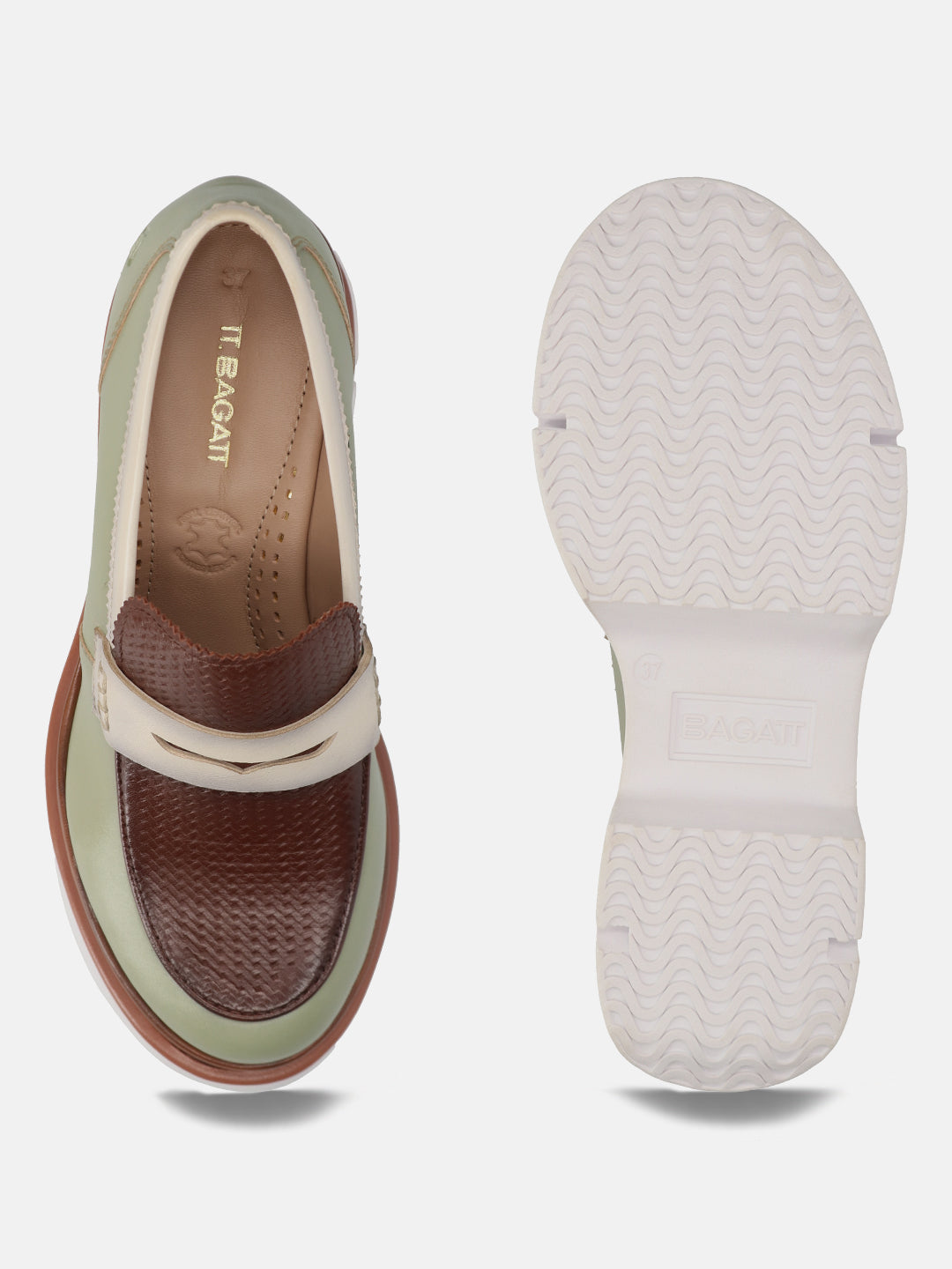 TT.BAGATT Trish light green Premium Leather Slip-Ons