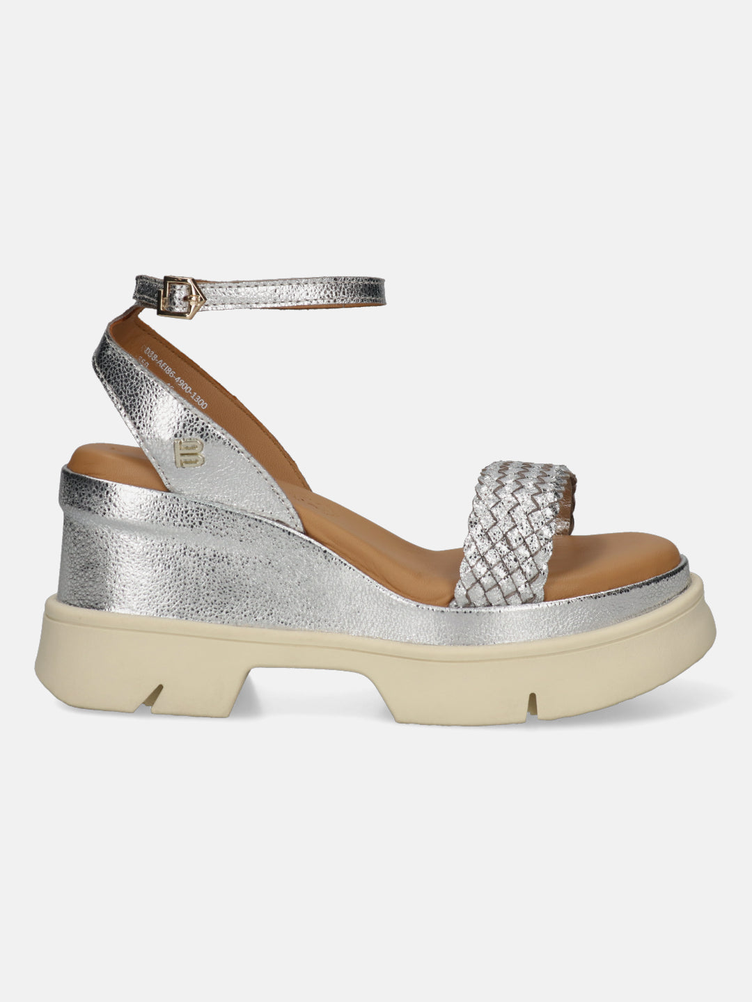 TT.BAGATT Trish Silver Premium Leather Ankle Strap Heels