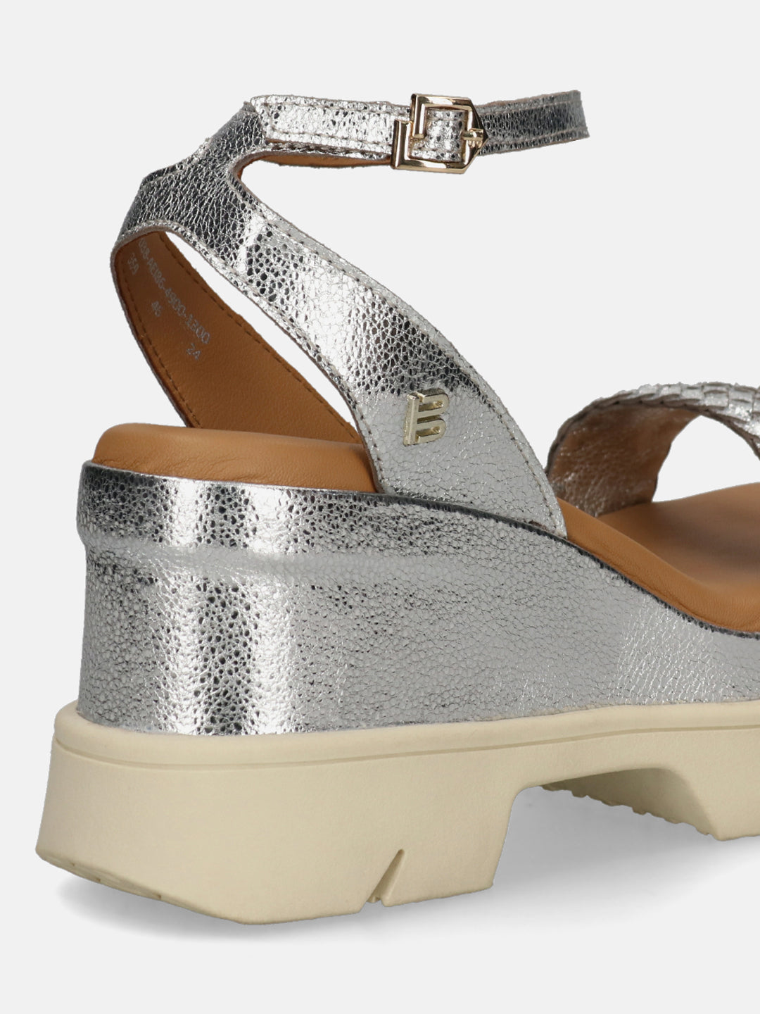 TT.BAGATT Trish Silver Premium Leather Ankle Strap Heels