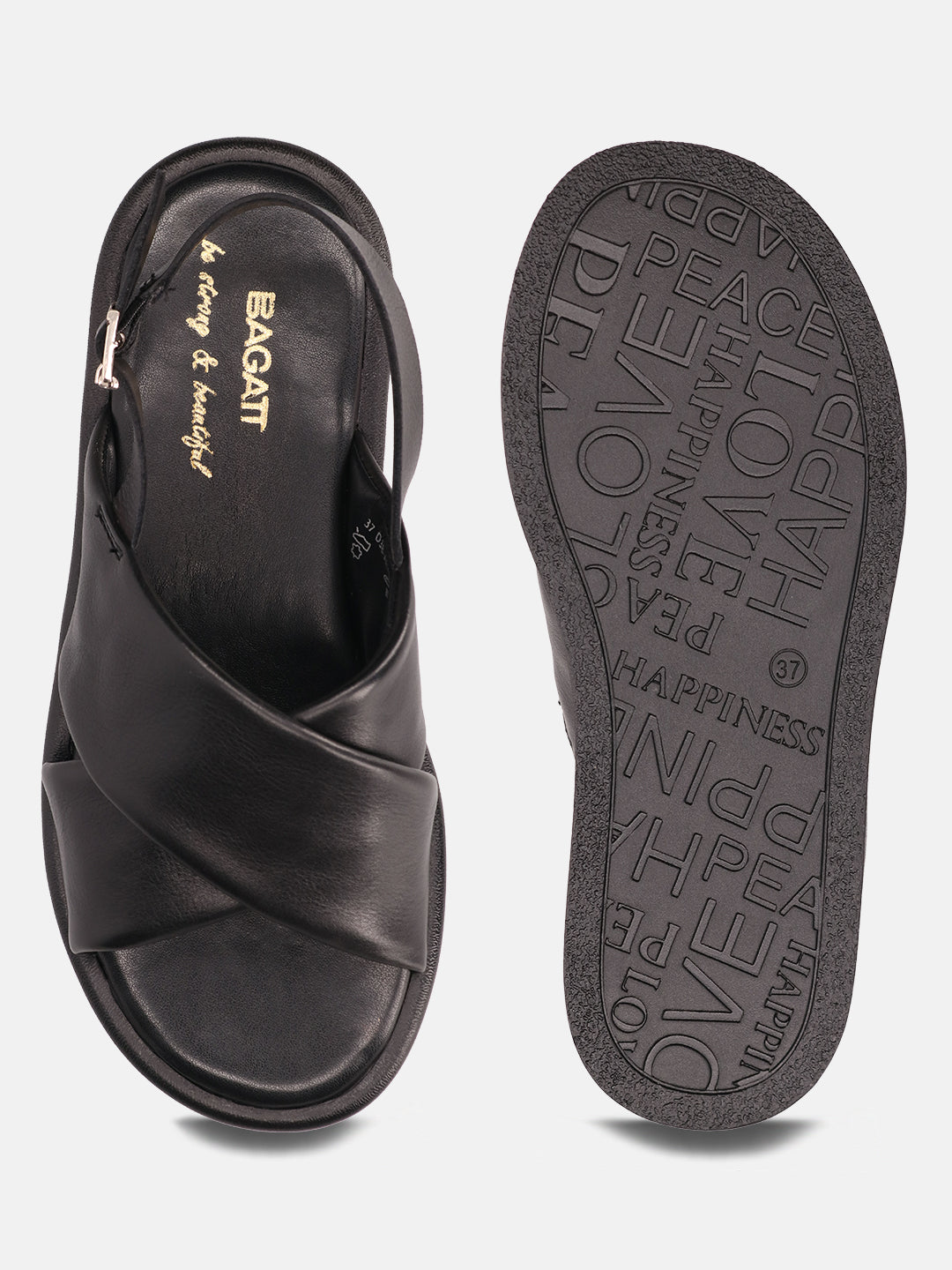 Hanoi Black Back Strap Sandals