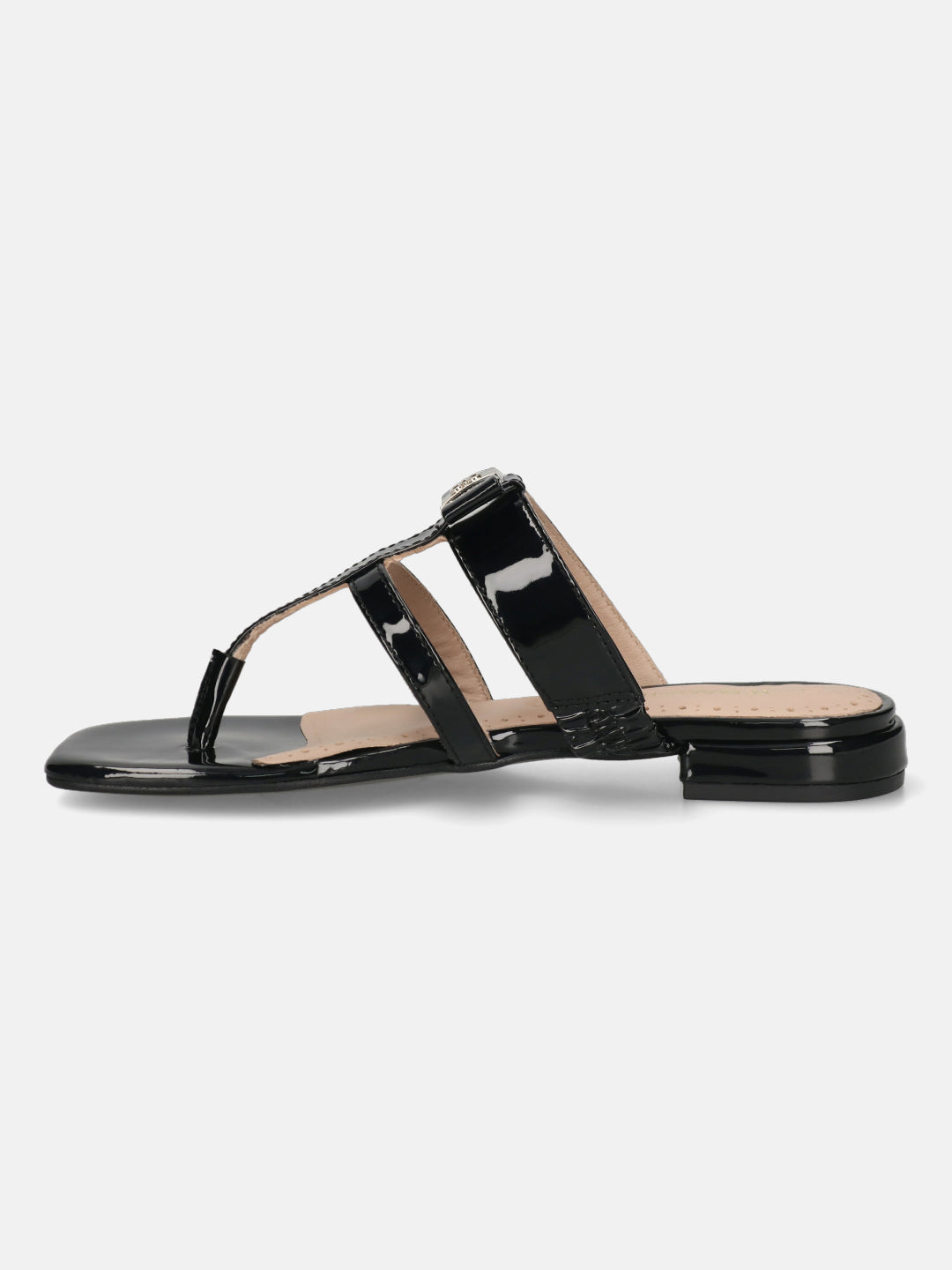 TT.BAGATT Glaze black Premium Leather Flat Sandals