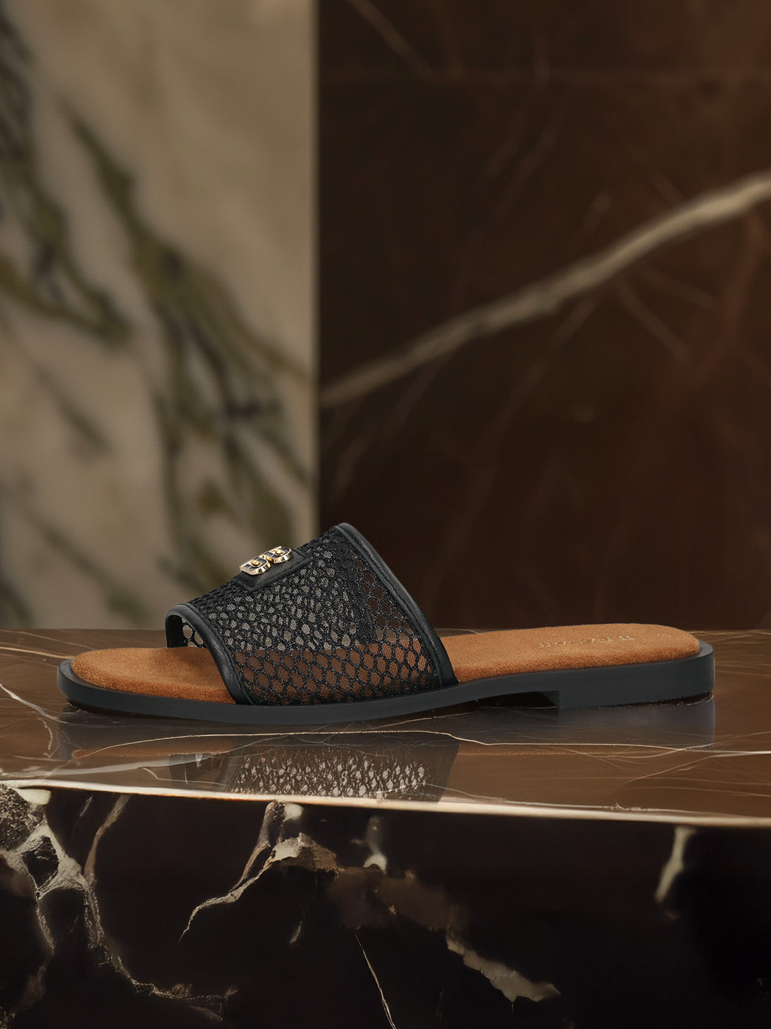 TT.BAGATT Yasha black Premium Leather Flat Sandals