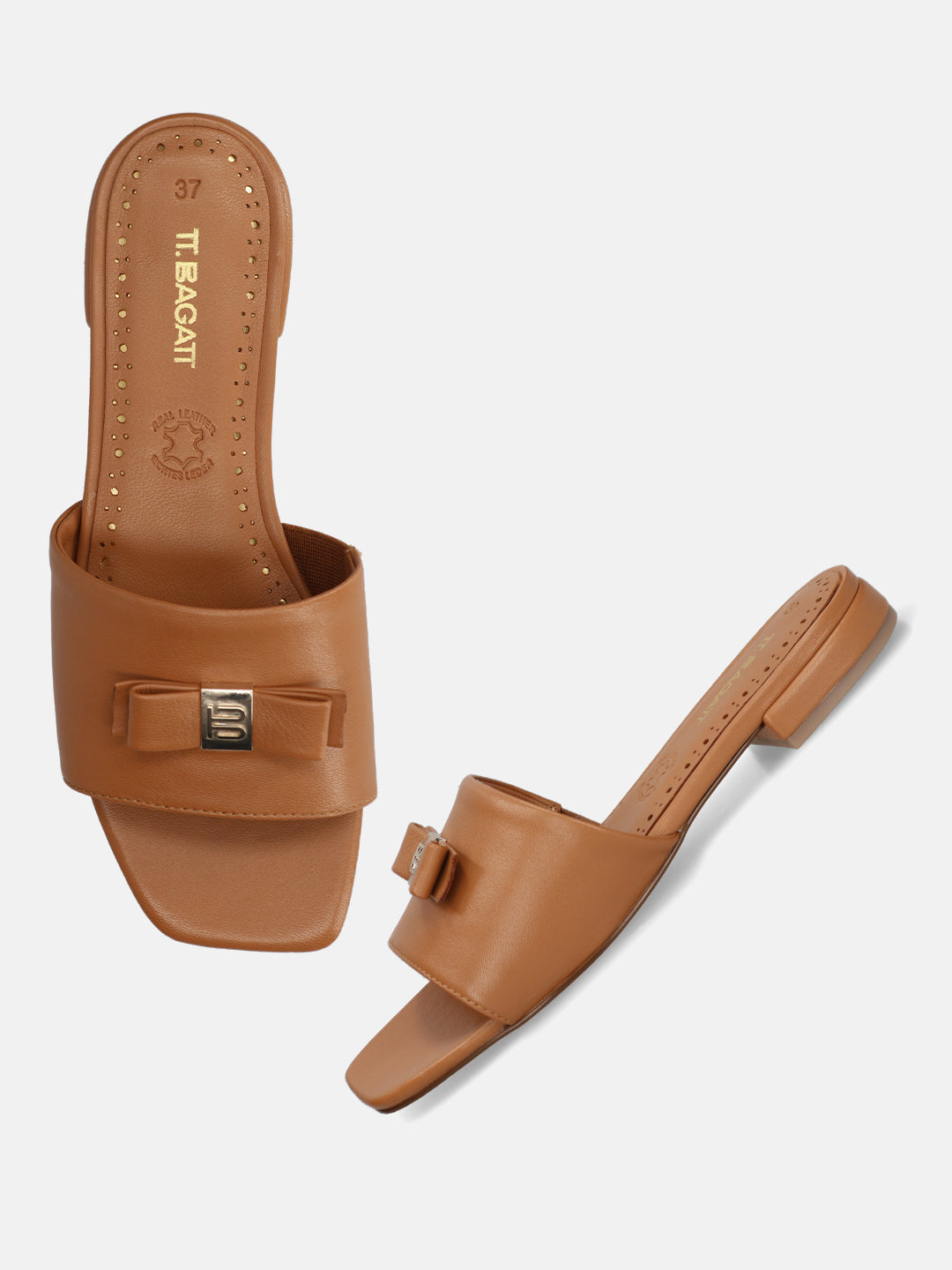 BAGATT Cognac Premium Leather Sandals